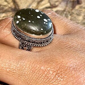 Howlite Magnesite Turquoise Ring Size 8